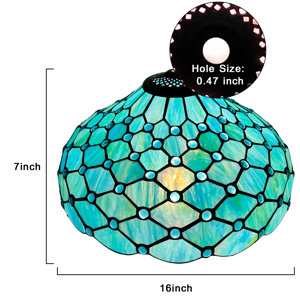 Vinplus Tiffany Lamp Shade 16 InchesStained Glass Lampshade for Table